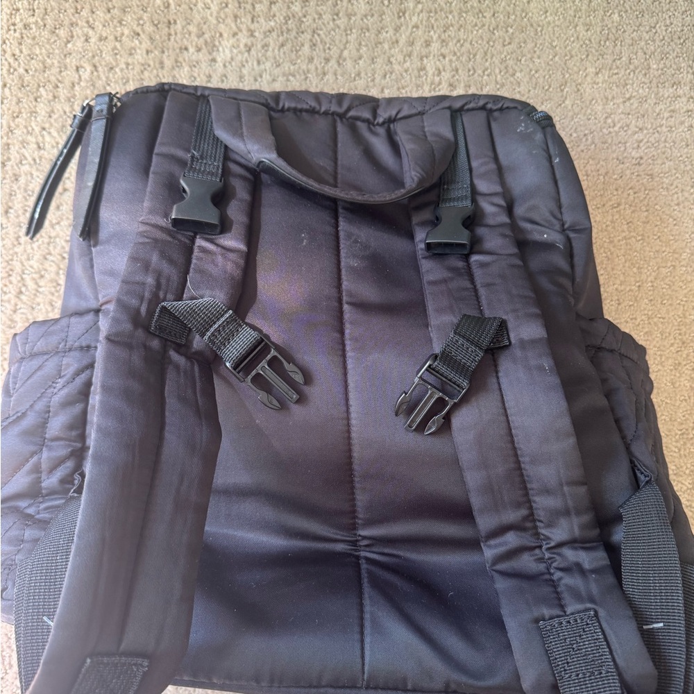 Black Quilted Backpack - Picture 3 of 6